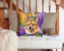 Load image into Gallery viewer, Finnish Spitz King of Mardi Gras Throw Pillow - 14x14 Decorative Pillow – Art for Your Home &amp; Patio