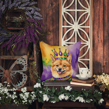 Load image into Gallery viewer, Finnish Spitz King of Mardi Gras Throw Pillow - 14x14 Decorative Pillow – Art for Your Home &amp; Patio