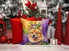 Load image into Gallery viewer, Finnish Spitz King of Mardi Gras Throw Pillow - 14x14 Decorative Pillow – Art for Your Home &amp; Patio