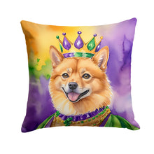 Load image into Gallery viewer, Finnish Spitz King of Mardi Gras Throw Pillow - 14x14 Decorative Pillow – Art for Your Home &amp; Patio