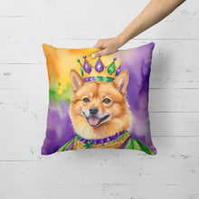 Load image into Gallery viewer, Finnish Spitz King of Mardi Gras Throw Pillow