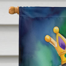 Load image into Gallery viewer, Flat-Coated Retriever King of Mardi Gras House Flag