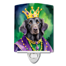 Load image into Gallery viewer, Flat-Coated Retriever King of Mardi Gras Ceramic Night Light