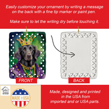 Load image into Gallery viewer, Flat-Coated Retriever King of Mardi Gras Porcelain Ornament