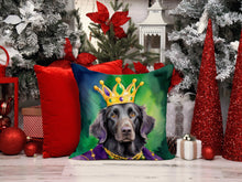 Load image into Gallery viewer, Flat-Coated Retriever King of Mardi Gras Throw Pillow - 14x14 Decorative Pillow – Art for Your Home &amp; Patio