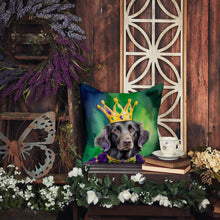 Load image into Gallery viewer, Flat-Coated Retriever King of Mardi Gras Throw Pillow