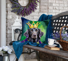 Load image into Gallery viewer, Flat-Coated Retriever King of Mardi Gras Throw Pillow