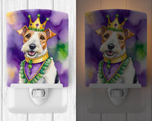 Load image into Gallery viewer, Fox Terrier King of Mardi Gras Ceramic Night Light