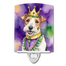 Load image into Gallery viewer, Fox Terrier King of Mardi Gras Ceramic Night Light