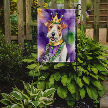 Load image into Gallery viewer, Fox Terrier King of Mardi Gras Garden Flag - Vibrant Dog-Themed Yard Decor by Caroline's Treasures