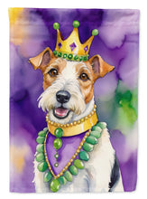 Load image into Gallery viewer, Fox Terrier King of Mardi Gras Garden Flag - Vibrant Dog-Themed Yard Decor by Caroline's Treasures