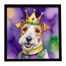 Load image into Gallery viewer, Fox Terrier King of Mardi Gras Framed Metal Print