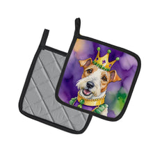 Load image into Gallery viewer, Fox Terrier King of Mardi Gras Pot Holders - Set of 2 Decorative Kitchen Helpers | Made in the USA
