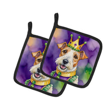 Load image into Gallery viewer, Fox Terrier King of Mardi Gras Pot Holders - Set of 2 Decorative Kitchen Helpers | Made in the USA
