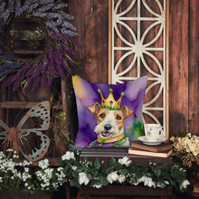 Load image into Gallery viewer, Fox Terrier King of Mardi Gras Throw Pillow - 14x14 Decorative Pillow – Art for Your Home &amp; Patio