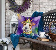 Load image into Gallery viewer, Fox Terrier King of Mardi Gras Throw Pillow