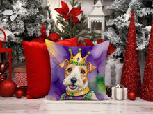 Load image into Gallery viewer, Fox Terrier King of Mardi Gras Throw Pillow