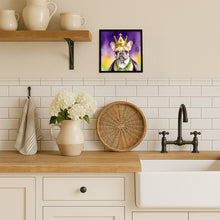 Load image into Gallery viewer, French Bulldog King of Mardi Gras Framed Metal Print