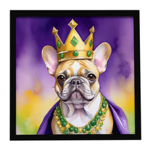 Load image into Gallery viewer, French Bulldog King of Mardi Gras Framed Metal Print