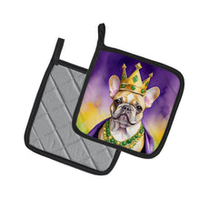 Load image into Gallery viewer, French Bulldog King of Mardi Gras Pot Holders - Set of 2 Decorative Kitchen Helpers | Made in the USA