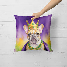 Load image into Gallery viewer, French Bulldog King of Mardi Gras Throw Pillow