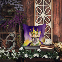 Load image into Gallery viewer, French Bulldog King of Mardi Gras Throw Pillow
