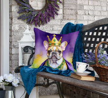 Load image into Gallery viewer, French Bulldog King of Mardi Gras Throw Pillow