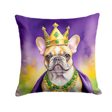 Load image into Gallery viewer, French Bulldog King of Mardi Gras Throw Pillow