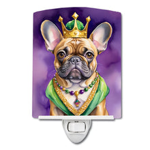 Load image into Gallery viewer, French Bulldog King of Mardi Gras Ceramic Night Light