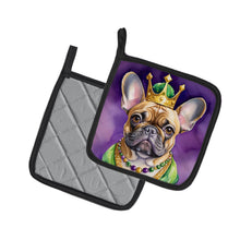 Load image into Gallery viewer, French Bulldog King of Mardi Gras Pot Holders - Set of 2 Decorative Kitchen Helpers | Made in the USA