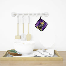Load image into Gallery viewer, Black German Shepherd King of Mardi Gras Pot Holders - Set of 2 Decorative Kitchen Helpers | Made in the USA