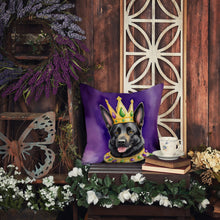 Load image into Gallery viewer, Black German Shepherd King of Mardi Gras Throw Pillow