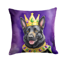 Load image into Gallery viewer, Black German Shepherd King of Mardi Gras Throw Pillow