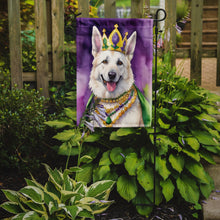 Load image into Gallery viewer, White German Shepherd King of Mardi Gras Garden Flag - Vibrant Dog-Themed Yard Decor by Caroline's Treasures