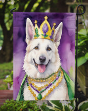 Load image into Gallery viewer, White German Shepherd King of Mardi Gras Garden Flag - Vibrant Dog-Themed Yard Decor by Caroline's Treasures