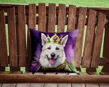 Load image into Gallery viewer, White German Shepherd King of Mardi Gras Throw Pillow - 14x14 Decorative Pillow – Art for Your Home &amp; Patio