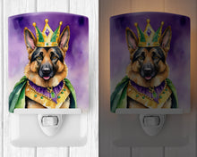 Load image into Gallery viewer, German Shepherd King of Mardi Gras Ceramic Night Light