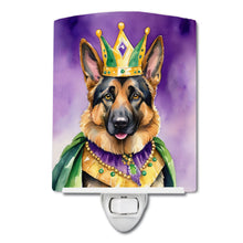 Load image into Gallery viewer, German Shepherd King of Mardi Gras Ceramic Night Light