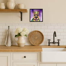 Load image into Gallery viewer, German Shepherd King of Mardi Gras Framed Metal Print