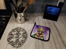 Load image into Gallery viewer, German Shepherd King of Mardi Gras Pot Holders - Set of 2 Decorative Kitchen Helpers | Made in the USA