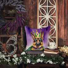 Load image into Gallery viewer, German Shepherd King of Mardi Gras Throw Pillow