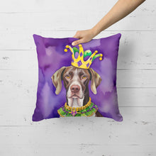 Load image into Gallery viewer, German Shorthaired Pointer King of Mardi Gras Throw Pillow