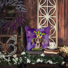 Load image into Gallery viewer, German Shorthaired Pointer King of Mardi Gras Throw Pillow