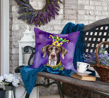 Load image into Gallery viewer, German Shorthaired Pointer King of Mardi Gras Throw Pillow