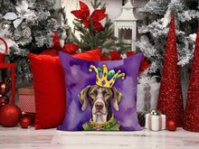 Load image into Gallery viewer, German Shorthaired Pointer King of Mardi Gras Throw Pillow
