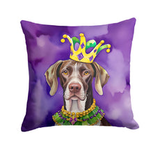 Load image into Gallery viewer, German Shorthaired Pointer King of Mardi Gras Throw Pillow
