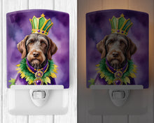 Load image into Gallery viewer, German Wirehaired Pointer King of Mardi Gras Ceramic Night Light