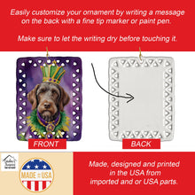 Load image into Gallery viewer, German Wirehaired Pointer King of Mardi Gras Porcelain Ornament