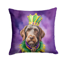 Load image into Gallery viewer, German Wirehaired Pointer King of Mardi Gras Throw Pillow