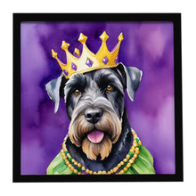 Load image into Gallery viewer, Giant Schnauzer King of Mardi Gras Framed Metal Print